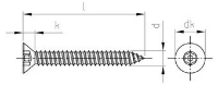 Саморез секретн. потай/гл. со штифтом АРТ 9122 А2 C 4,2*25 TX-PIN 20 (100)